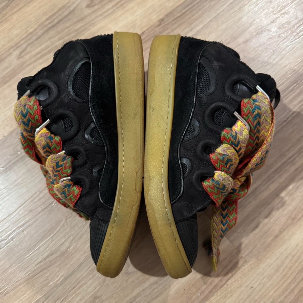 Black Sneakers with Colorful Laces